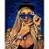 Picture on numbers on a canvas with a subframe "Modern Girl", 40 x 50 cm