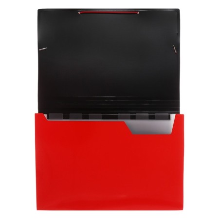 Folder file Calligrata Top Deluxe 6 section. A4 plastic 1.0mm is red. Cut in color-3