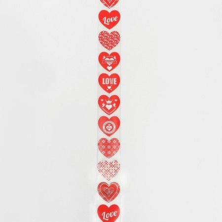 Stickers in the roll "Love You", 500 pcs, 3.8 x 3.8 cm-1
