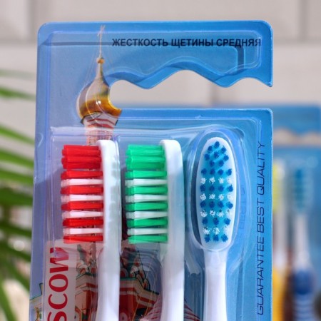 Toothbrush "Moscow" Vilsen Brush, medium stiffness, 3 pcs-1