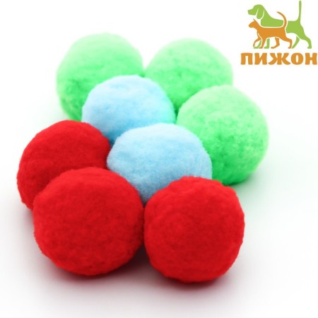 Set of plush balls 8 pcs, Mix flowers