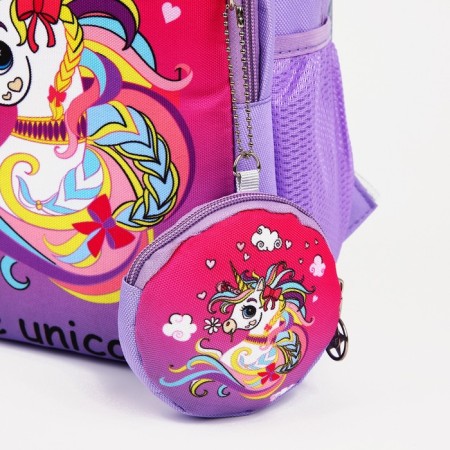 Baby backpack on a zipper, with a wallet, lilac color-4