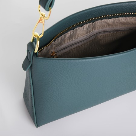Bag Women's Cross-Bodi with a zipper, green color-3