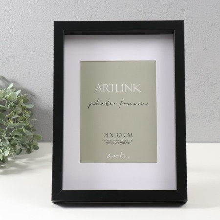 Photo frame MDF "Valerie" 21x30 cm with a paspartt 15x20 cm, black (plastic screen)