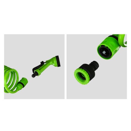 The spiral watering spiral, 15 m, fast -fast, with a watering gun and a fitting, green, Greengo-3