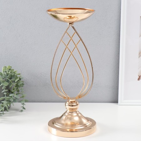 Summary Metal for 1 candle d = 15 cm "graph" gold 15x15x39.5 cm-1