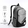 A backpack with a zipper, with USB, 4 outer pockets, bag, pencil case, color gray color