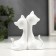 Souvenir Ceramics "Kittens with a heart with rhinestones" White with gold 10.2 cm