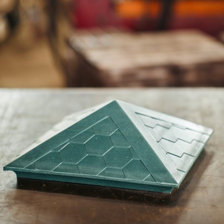 PPK cap to a fence column, 1.5 × 1.5 bricks, 39 × 39 × 4.3 cm, green, “flexible tile”-3