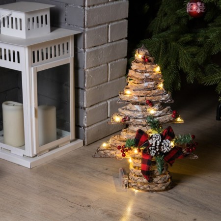 LED figure "Christmas tree with cones" 31 × 40 × 9 cm, textiles, metal, AAX2 batteries (not in the kit), glow warm white