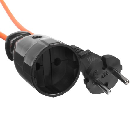 The extension cord on the frame Luazon Lighting Eco, 1 Roset, PVS 2x0.75, 6 A, 1300 W, 40M, Orange-2