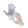 Garden gloves, x/b, knitting grade 10, 3 threads, size 9, with PVC dots, white, Greengo