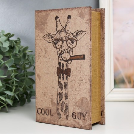 Safe Brush Tree leatherette "Giraffe with glasses and with a cigar" 21x13x5 cm-1