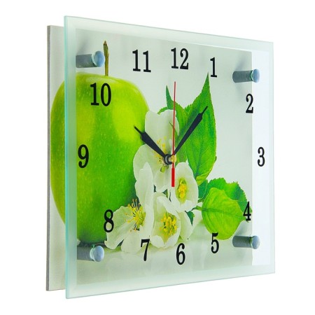 Carty clock is wall-mounted, interior "apple", silent, 25 x 20 cm-1
