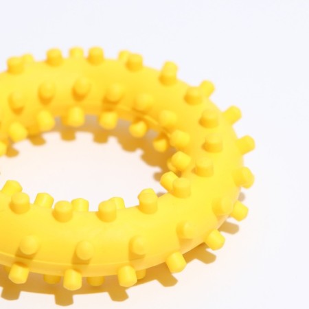 Toy "Ring with spikes No. 2", 6.8 cm, yellow-2