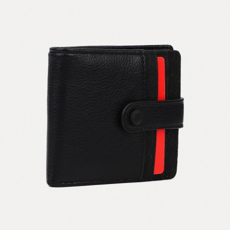 Women's wallet on the button, black color-2