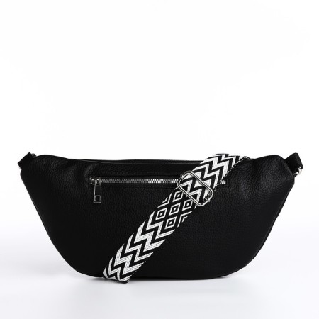 Bag Cross-Bodi with a zipper, black color-3
