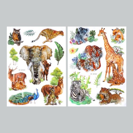 Multilayer plastic sticker "In the world of animals" mix 49.5x30 cm