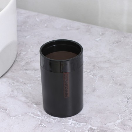 A glass for toothbrushes, 7 × 7 × 11.5 cm, black color-2