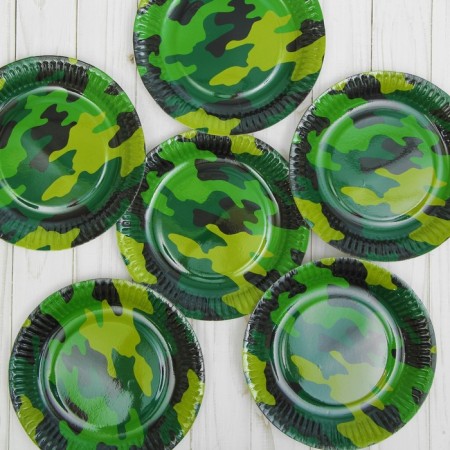 Paper plate "Camouflage", 17 cm, 6 pcs.-1