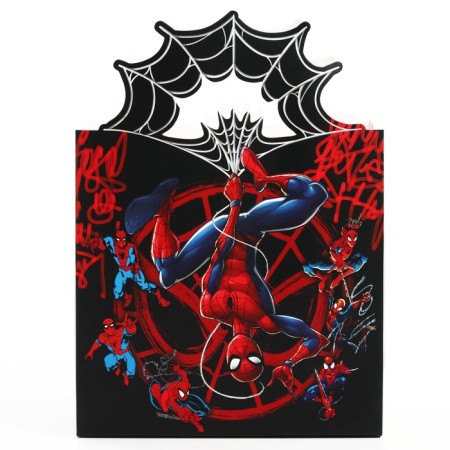 Gift package with packaging paper with silence, 22x22x12 cm, spider-man-4