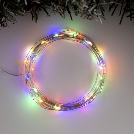 Garland “thread” 5 m dew, ip20, silver thread, 50 LED, glow warm white / multi, 2 modes, AAH3-1
