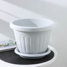 Pot for flowers with the Sylver Eco Podon, 7.2 l, d = 28 cm, the color is light gray