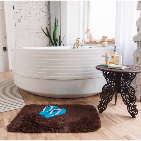Bath and toilet rug “fluffy”, 50 × 80 cm, brown color-4
