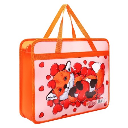 Folder with A4 handles, 330 x 260 x 75 mm, plastic, pens, PM-A4-25 "Fox"-1