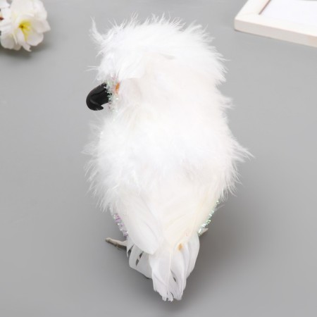 Fluffy "Slovy in sparkles" white 9x11x16 cm-1