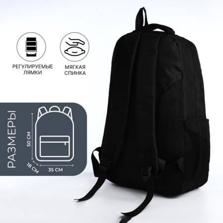 Youth backpack from textiles on lightning, 4 pockets, black/gray color-1