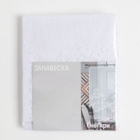 Tulle to the kitchen without a curtain tape 200x165 cm, the color is white, 100% polyester-4