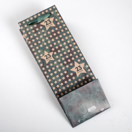 Gift package for a bottle, packaging, "February 23", 36 x 13 x 10 cm-3