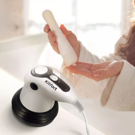 Body massage KitFort KT-2978, electric, rotational, 25 watts, 4 nozzles, white-6