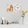 Carty clock wall "Bear and Hedgehog", smooth move, 35 x 60 cm