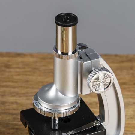 Microscope "Research", a multiplicity of an increase in 600x, 300x, 100x, with backlight, silver-4