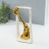 Souvenir ceramics "Elephant with an elephant - support. Rectangle" White with gold 5.5x13.5x26 cm 1032365