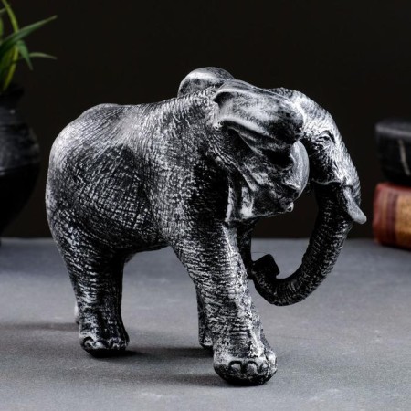 Figure "Elephant African" silver, 18x7x13cm-2