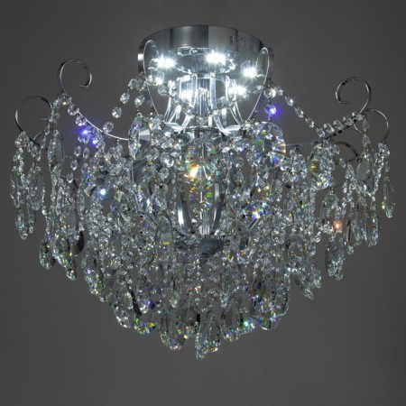 Chandelier 6x60W E27 +LED PDD Chrome 56x56x47cm SVK-2