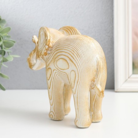 Souvenir Polystone "White Elephant with gold - layers" 16x7x13.5 cm-1