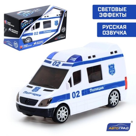 Car "Police", Russian voice acting, light and sound effects, works from batteries