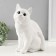 The piggy bank "Cat is white color" height 31.5 cm, width 16 cm, length 24 cm.