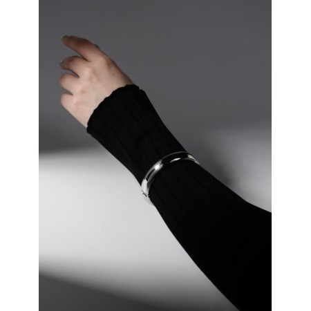 Bracelet cuff "Trend" volumetric, metal, color silver-3