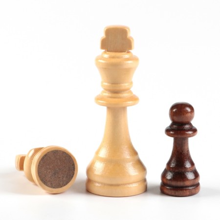 Wooden chess large "Tours", board game 40x40 cm, King H-9 cm, Pig H-4.5 cm-4