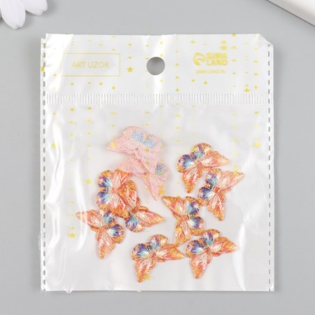 Decor for creativity Plastic "Butterfly with gold points" 1.5x2.2 cm-3