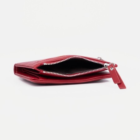 Women's wallet on a magnet, burgundy color-2