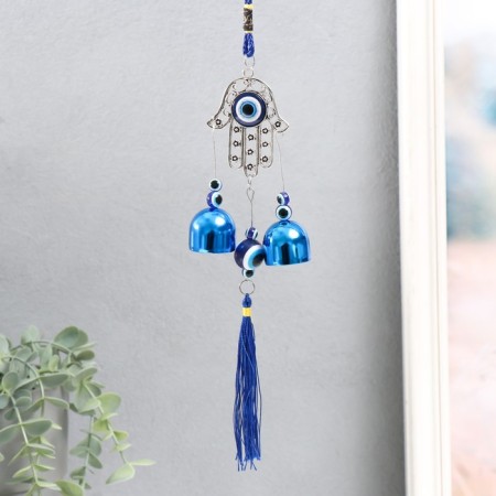 Wind Music Metal "Fatima Hand" from the evil eye with a brush 2 bell 23 cm