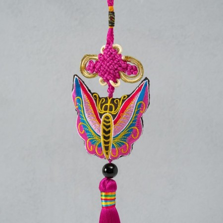 Suspension Textile "Butterfly" bright pink 2x6.5x27 cm-2