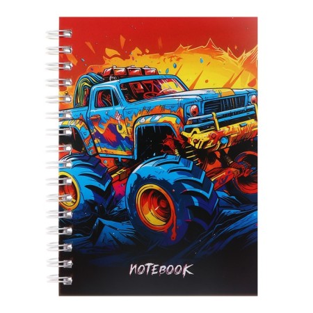 Note book A6, 80 sheets in a cage on the crest of Bright Cars, covered cardboard, an offset block 60 g/m2, mix-4