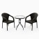 Set of garden furniture: 2 chairs + table, dark brown
